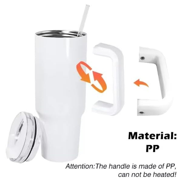 Premium 40 Oz Insulated Stainless Steel Sublimation Tumblers With Lids And Colorful Handles