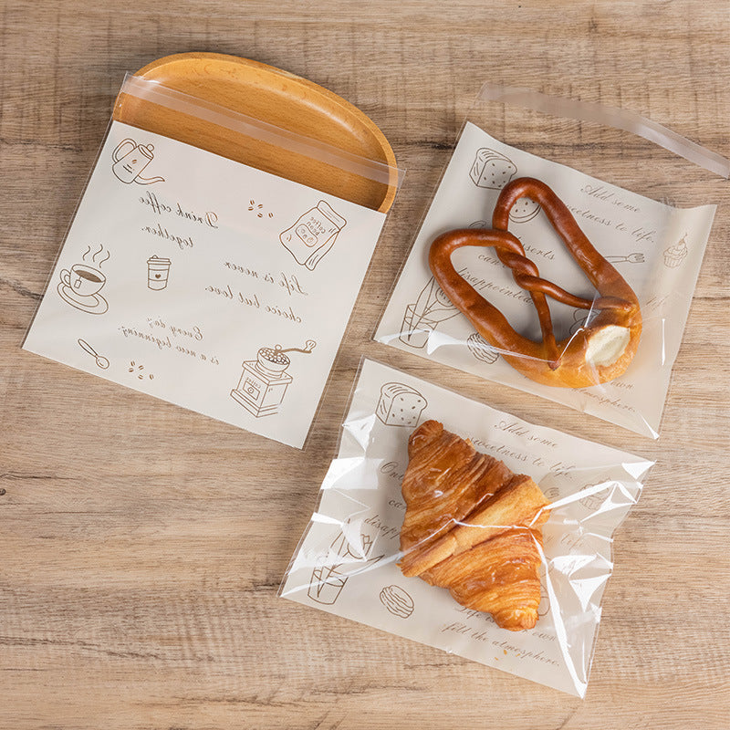 Bread Slice Toast Bagel Sandwich Transparent Disposable Baking Bag