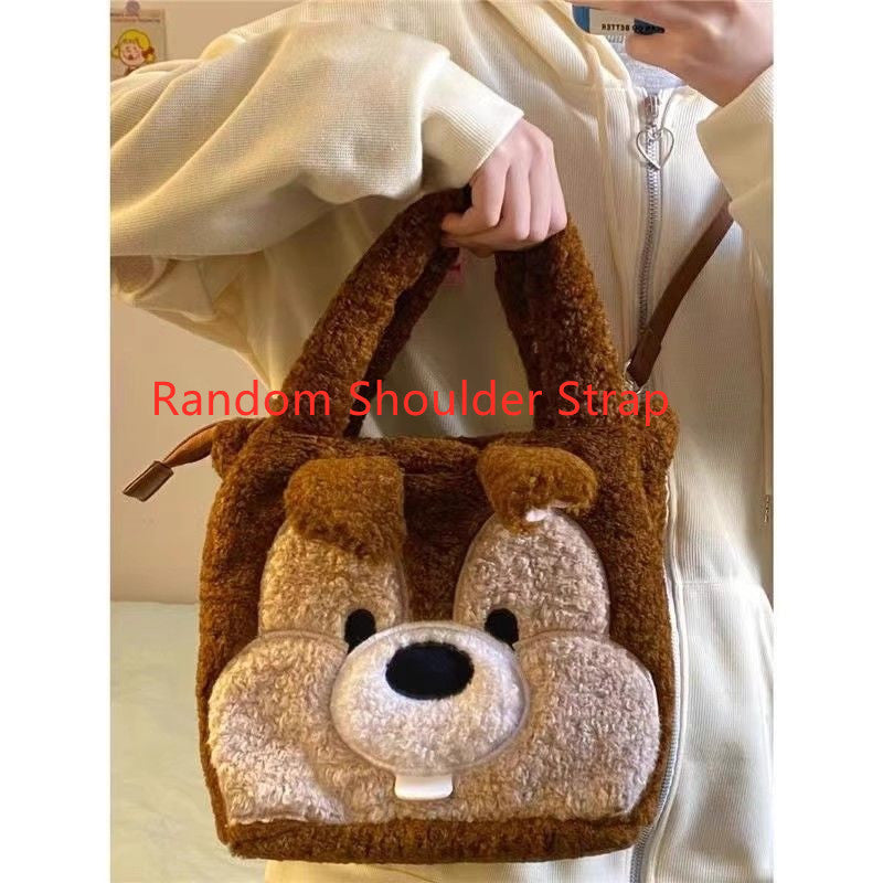 Winter Bags Flower Chestnut Squirrel Plush Handbag For Women