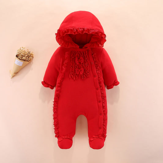 Baby hooded romper