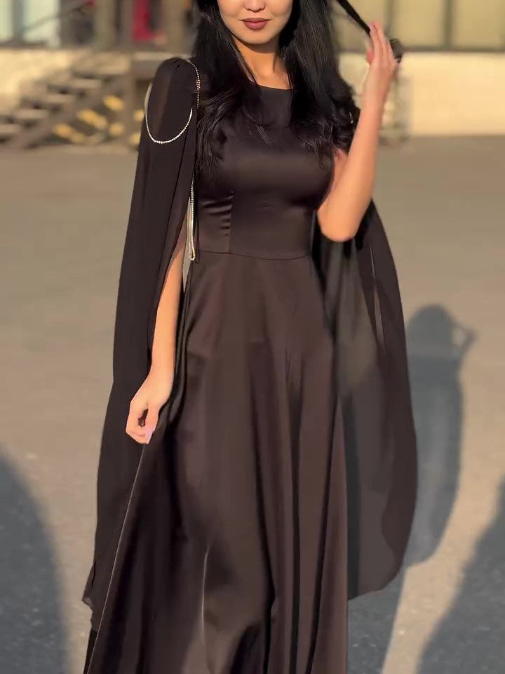 Round Neck Belted Maxi Dress