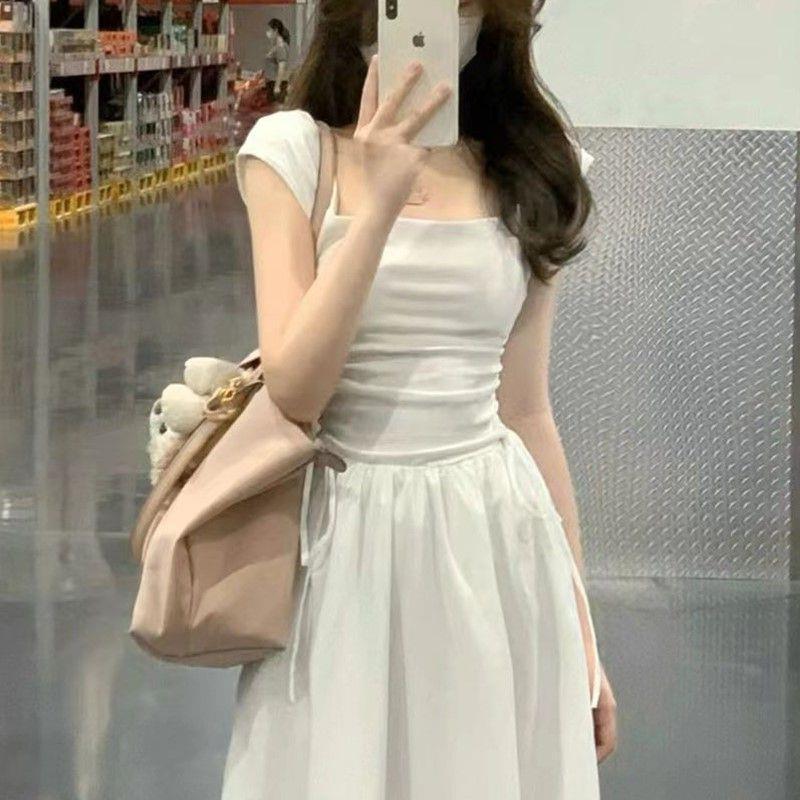 Square Collar Dress First Love Pure Milk Sweet