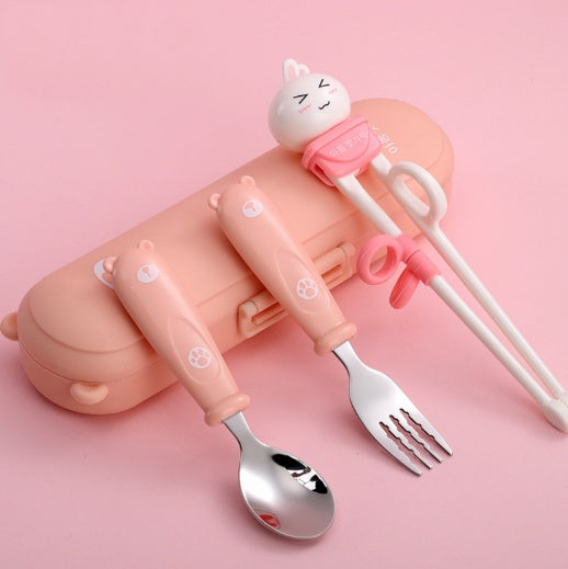 Korean Design Children'S Chopsticks Training Chopsticks Kids Cutlery Set Spoon Fork Baby Learning Practice Chopsticks Boy A Section