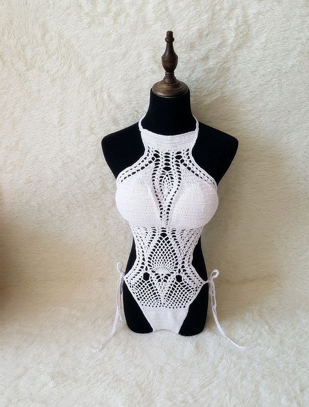 Hand-knitted one-piece swimsuit