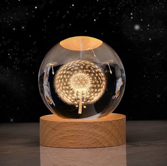 Luminous Starry Sky And Planets Moon Moon Crystal Ball Small Night Lamp Projection Ambience Light Creative Gift New Strange Gift