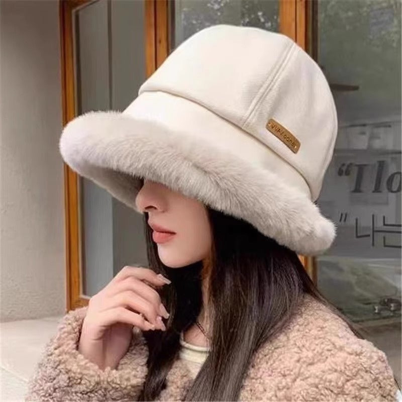 Women's Velvet Warm Autumn And Winter Fisherman Hat