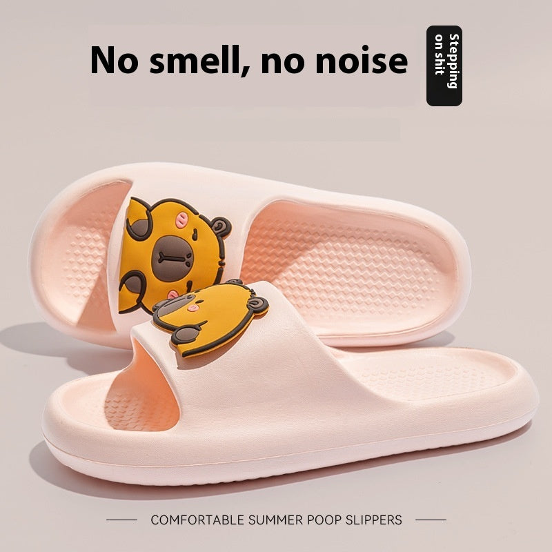 Cute Cartoon Dog Slippers Non-slip Floor Bathroom Slipper Summer Women's House Shoes