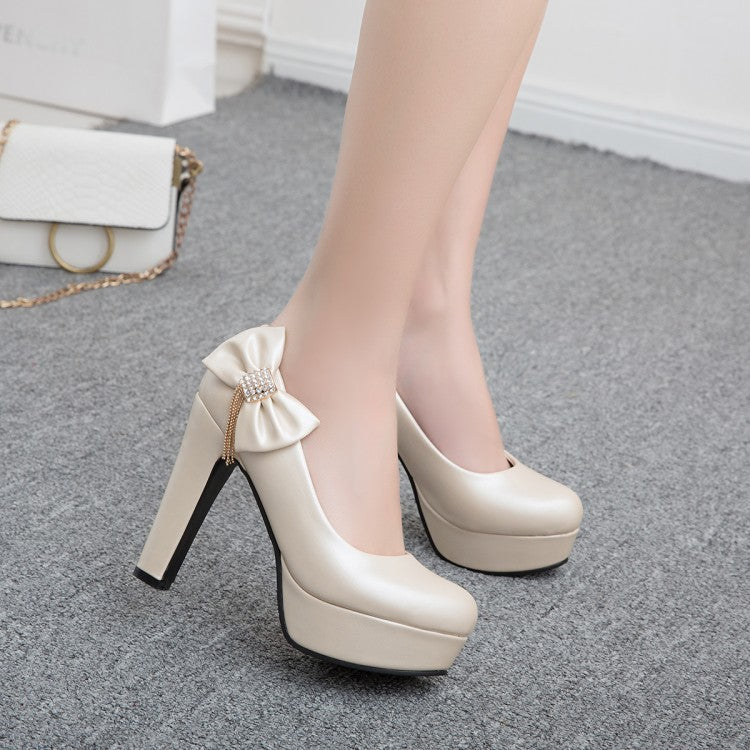 Bow high heels