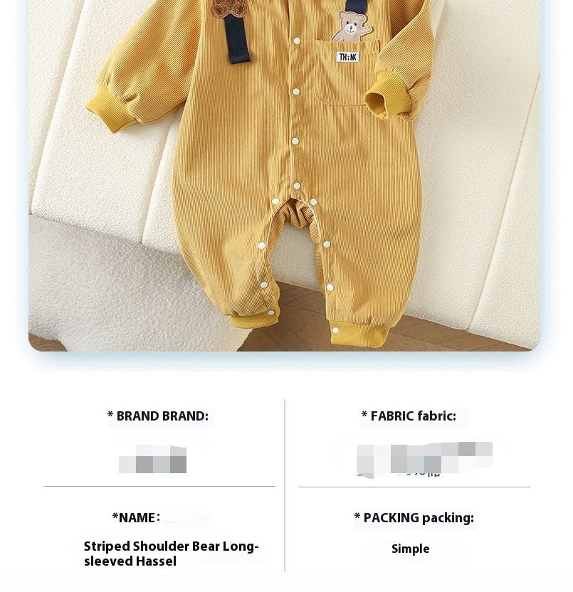 South Korea Baby Autumn Clothing Shirt Jumpsuit Handsome Baby