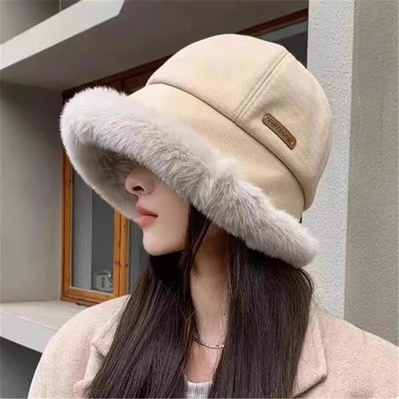 Women's Velvet Warm Autumn And Winter Fisherman Hat