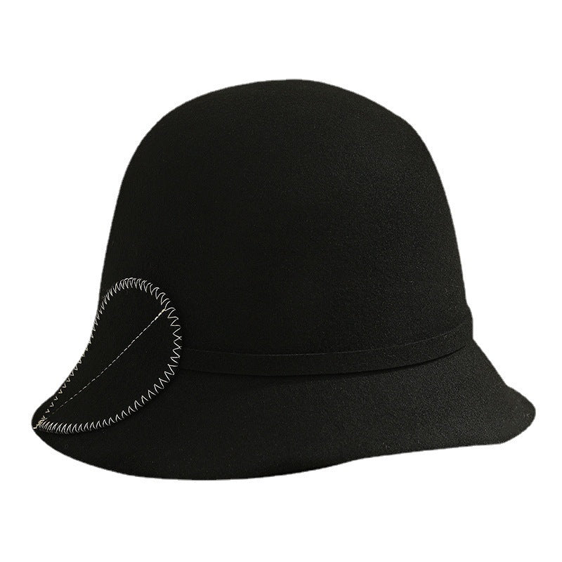 Retro Wool Top Hat Women's Fashion Woolen Bucket Hat