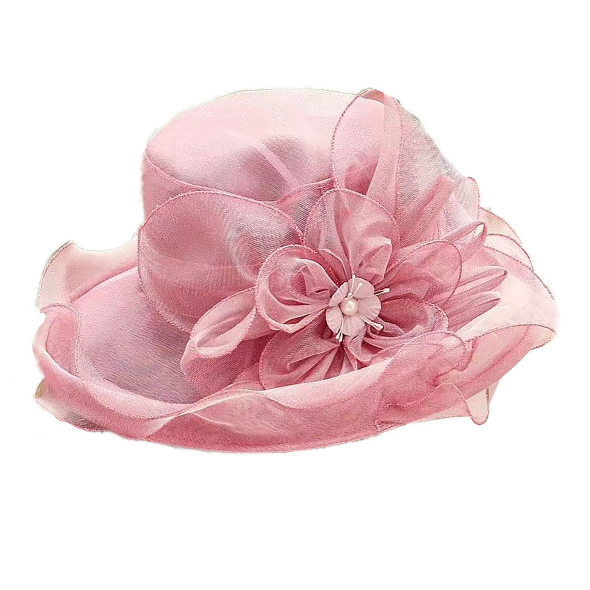 Women's Sun Hat Mesh Bowler Hat Organza Summer Sunshade