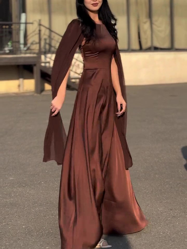 Round Neck Belted Maxi Dress