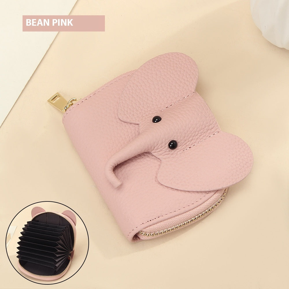 Leather Organ Card Holder Bags Creative Elephant Zipper Wallet Fashion Bag