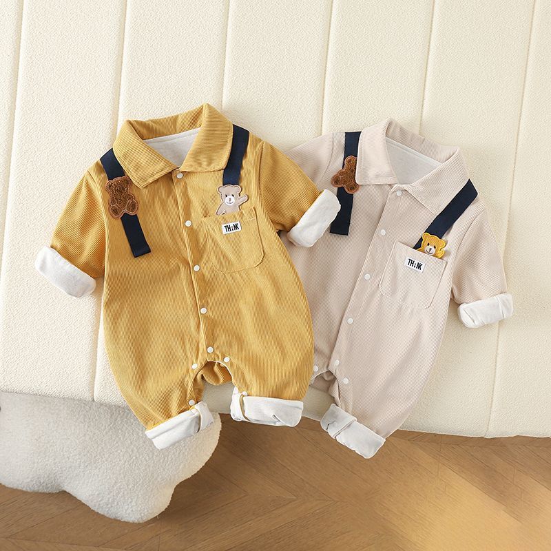 South Korea Baby Autumn Clothing Shirt Jumpsuit Handsome Baby