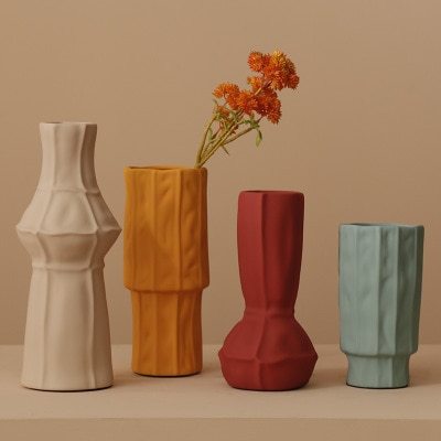 Nordic Simple Morandi Art Vase Villa Living Room Dining Room Office Decor Home Vases Decoration Accessories Flower Arrangements