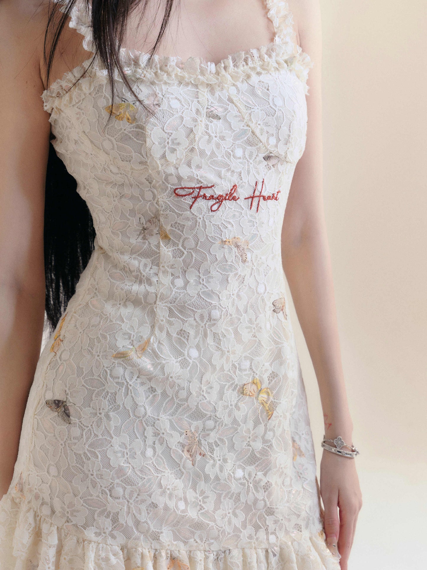 Slim Lace Embroidery Dress Women