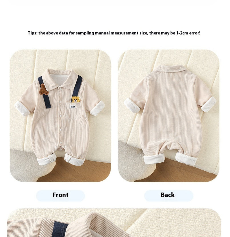 South Korea Baby Autumn Clothing Shirt Jumpsuit Handsome Baby