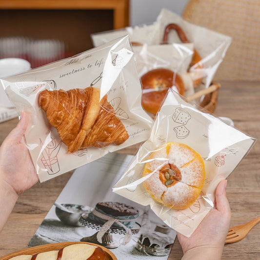 Bread Slice Toast Bagel Sandwich Transparent Disposable Baking Bag