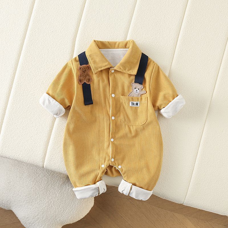 South Korea Baby Autumn Clothing Shirt Jumpsuit Handsome Baby