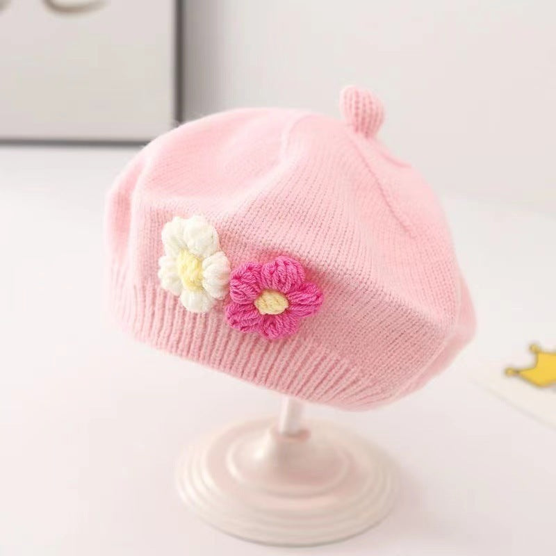 Baby Girl Hat Baby Wool Knitted Beret