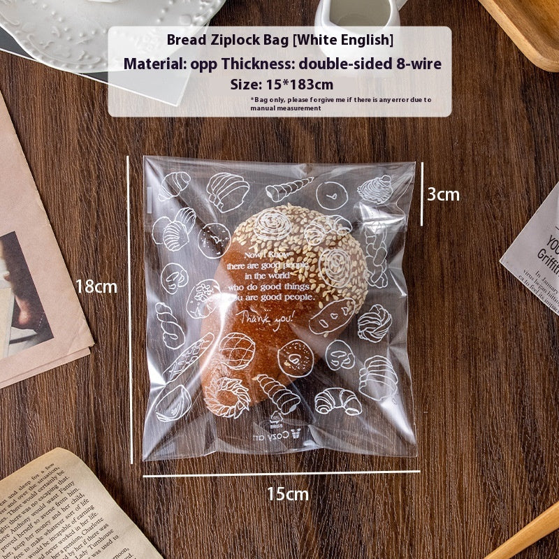 Bread Slice Toast Bagel Sandwich Transparent Disposable Baking Bag