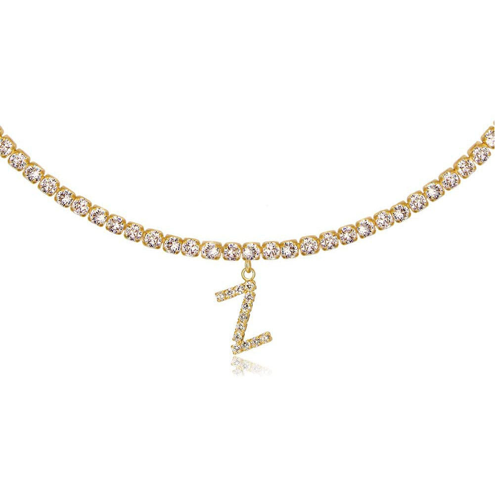 Europe And America Creative Decorative Diamond Letters Necklace Fashion Jewelry