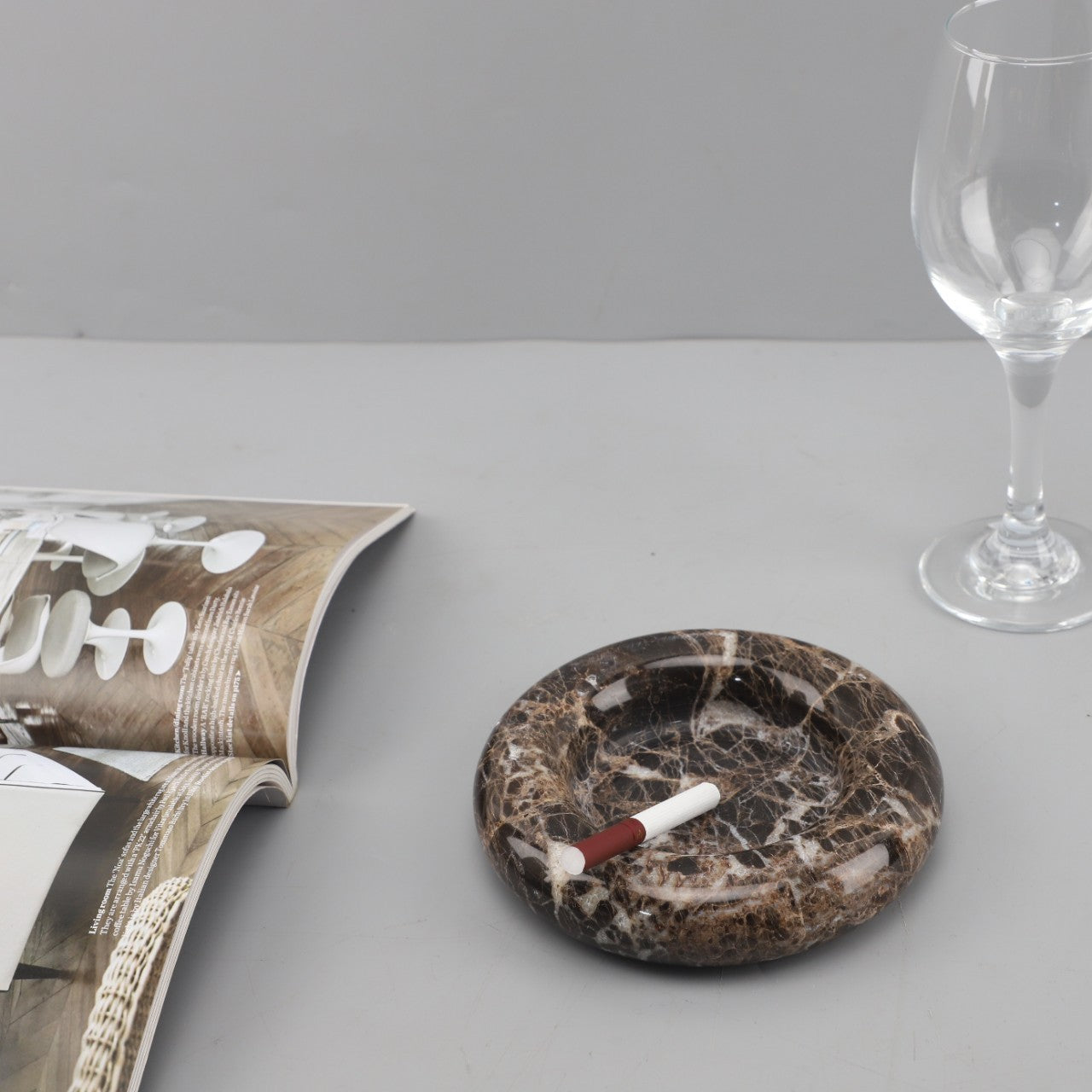 Modern Minimalist Creative Round Marble Ashtray