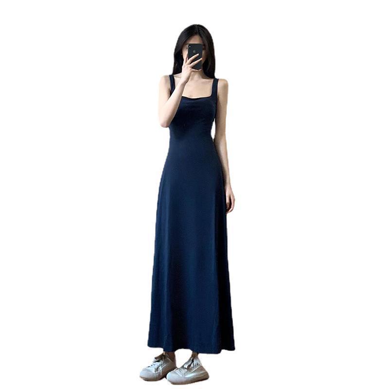 French Style Elegant Blue Camisole Dress