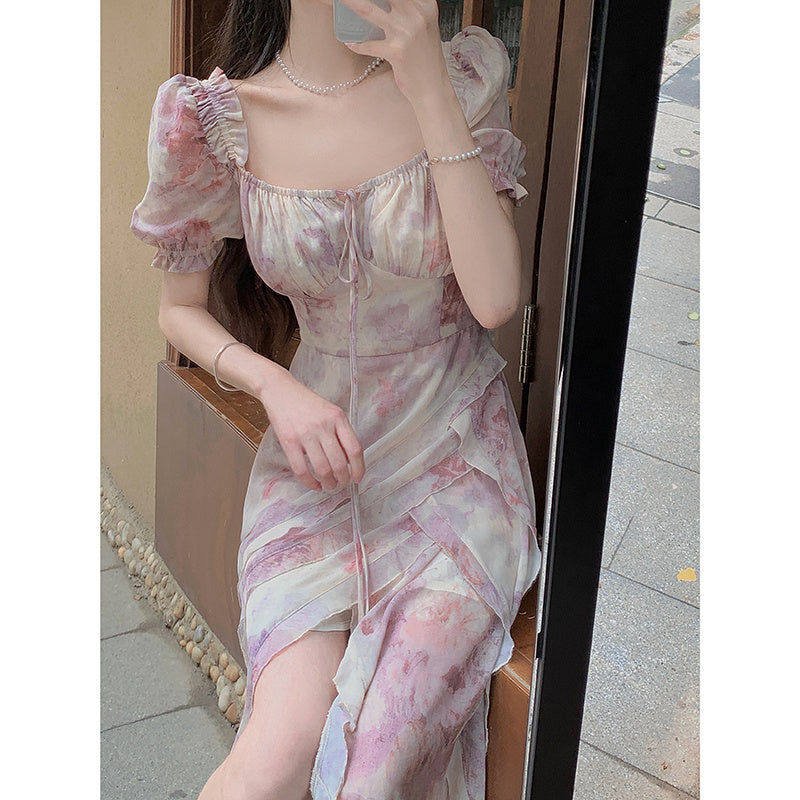 Pink Floral Dress For Women In Summer