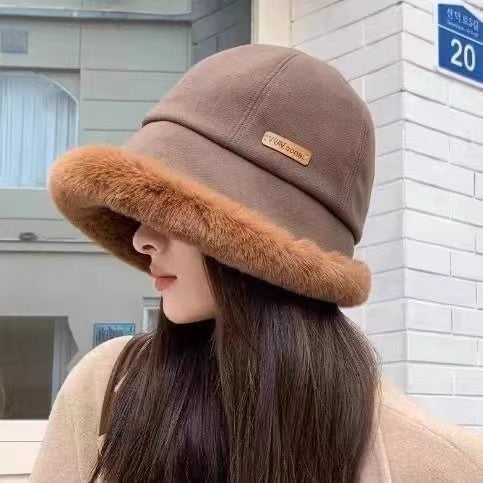 Women's Velvet Warm Autumn And Winter Fisherman Hat