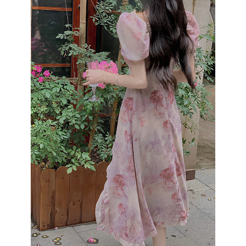 Pink Floral Dress For Women In Summer