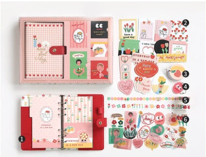 Checkered Loose-leaf Cute Hand Ledger Japanese Notebook