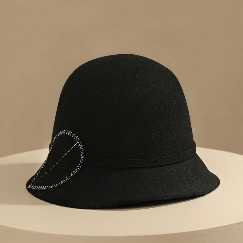 Retro Wool Top Hat Women's Fashion Woolen Bucket Hat